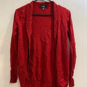 Red cardigan